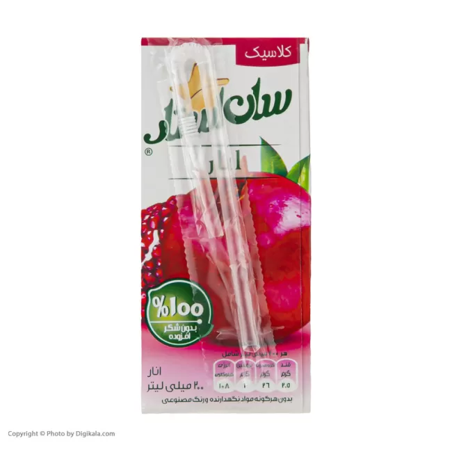 آبمیوه سان استار با طعم انار - 200 میلی لیتر 